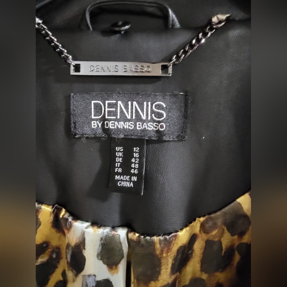 OMG- How cute is this coat- leather jacket by Dennis Basso. Size 12 - Picture 3 of 10